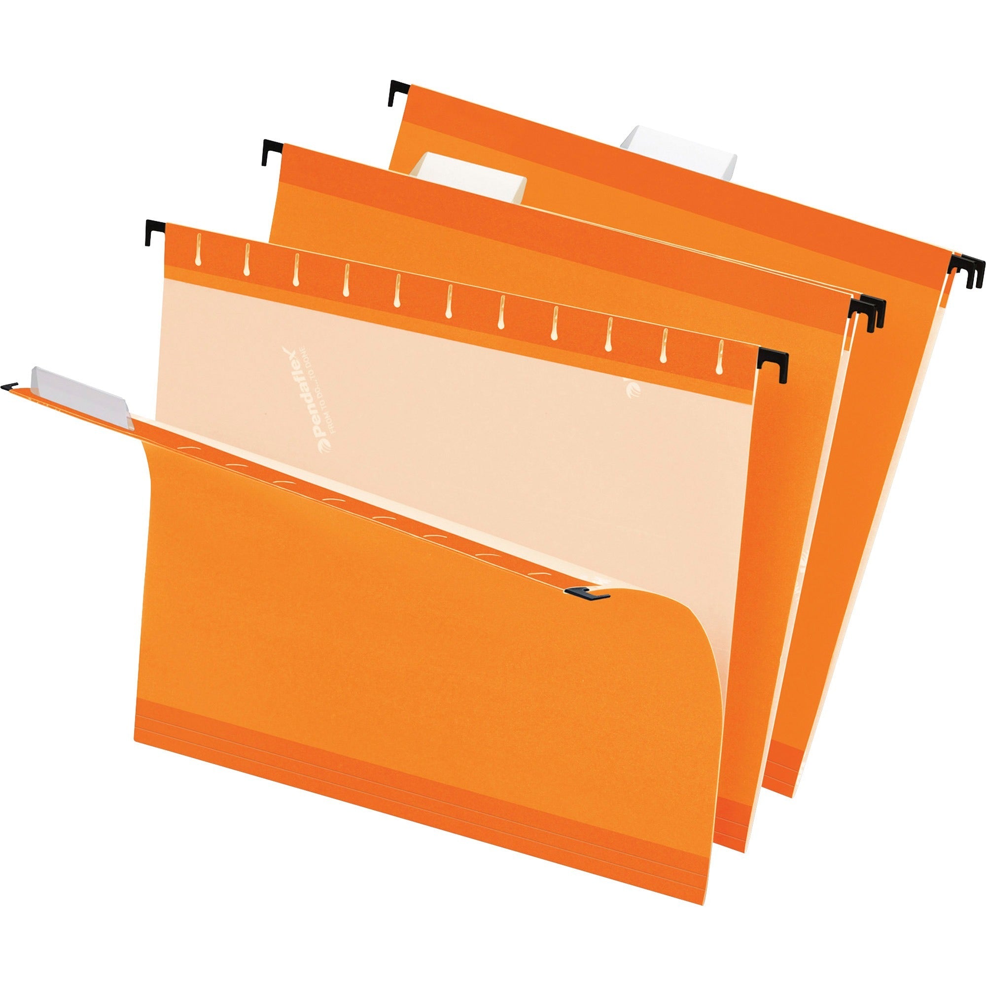 Pendaflex 1/5 Tab Cut Letter Recycled Hanging Folder - 8 1/2" x 11" - Orange - Reinforced - 10% Recycled - 25 / Box