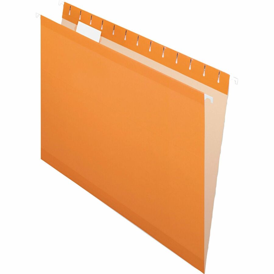 Pendaflex 1/5 Tab Cut Letter Recycled Hanging Folder - 8 1/2" x 11" - Orange - Reinforced - 10% Recycled - 25 / Box
