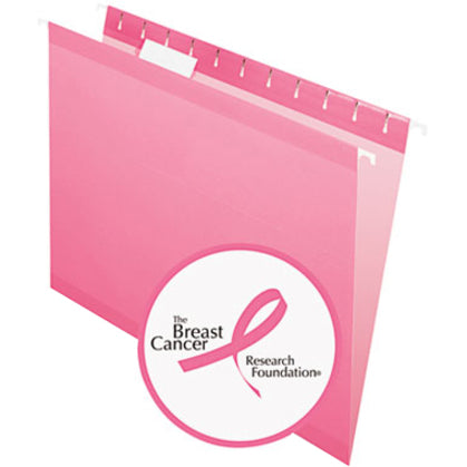 Pendaflex 1/5 Tab Cut Letter Recycled Hanging Folder - 8 1/2" x 11" - Pink - Reinforced - 10% Recycled - 25 / Box