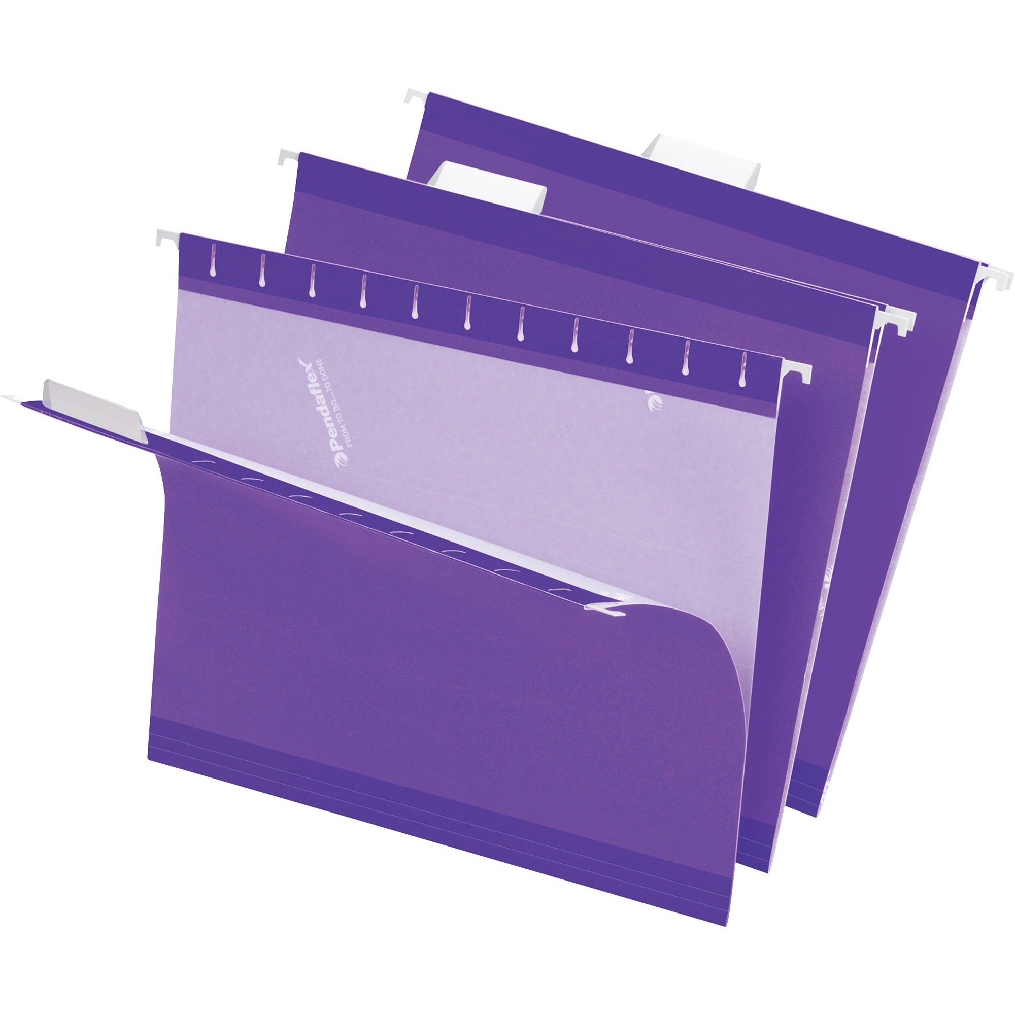 Pendaflex 1/5 Tab Cut Letter Recycled Hanging Folder - 8 1/2" x 11" - Violet - Reinforced - 10% Recycled - 25 / Box