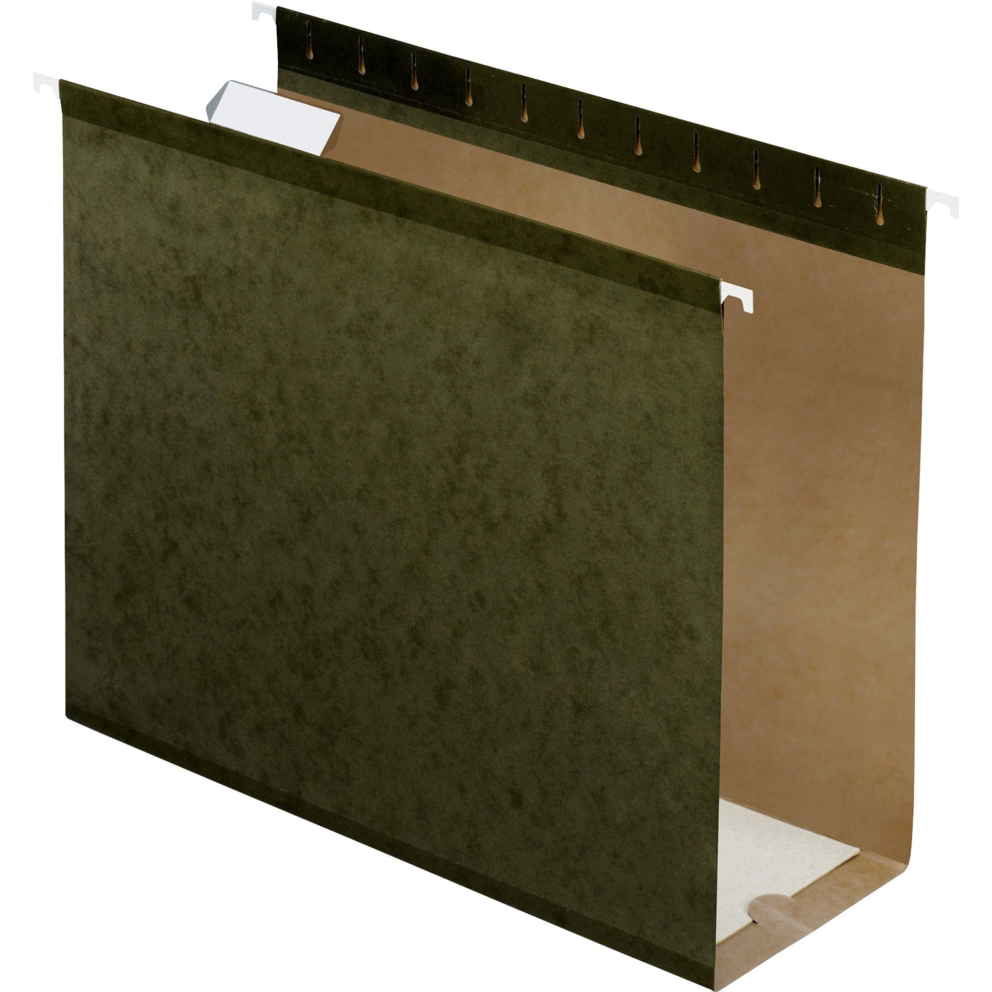 Pendaflex Letter Recycled Hanging Folder - 4" Folder Capacity - 8 1/2" x 11" - Folder - Pressboard - Standard Green - Reinforced, Reinforced Gusset, Acid-free - 10% Recycled - 25 / Box