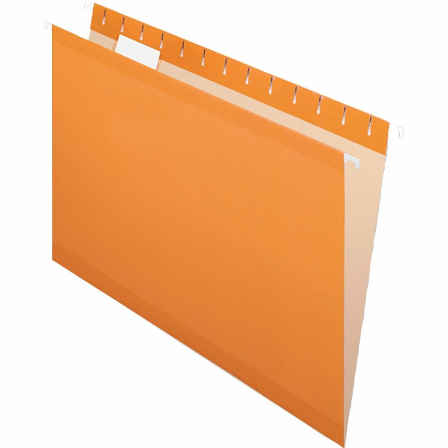 Pendaflex 1/5 Tab Cut Legal Recycled Hanging Folder - 8 1/2" x 14" - Orange - Reinforced - 10% Recycled - 25 / Box