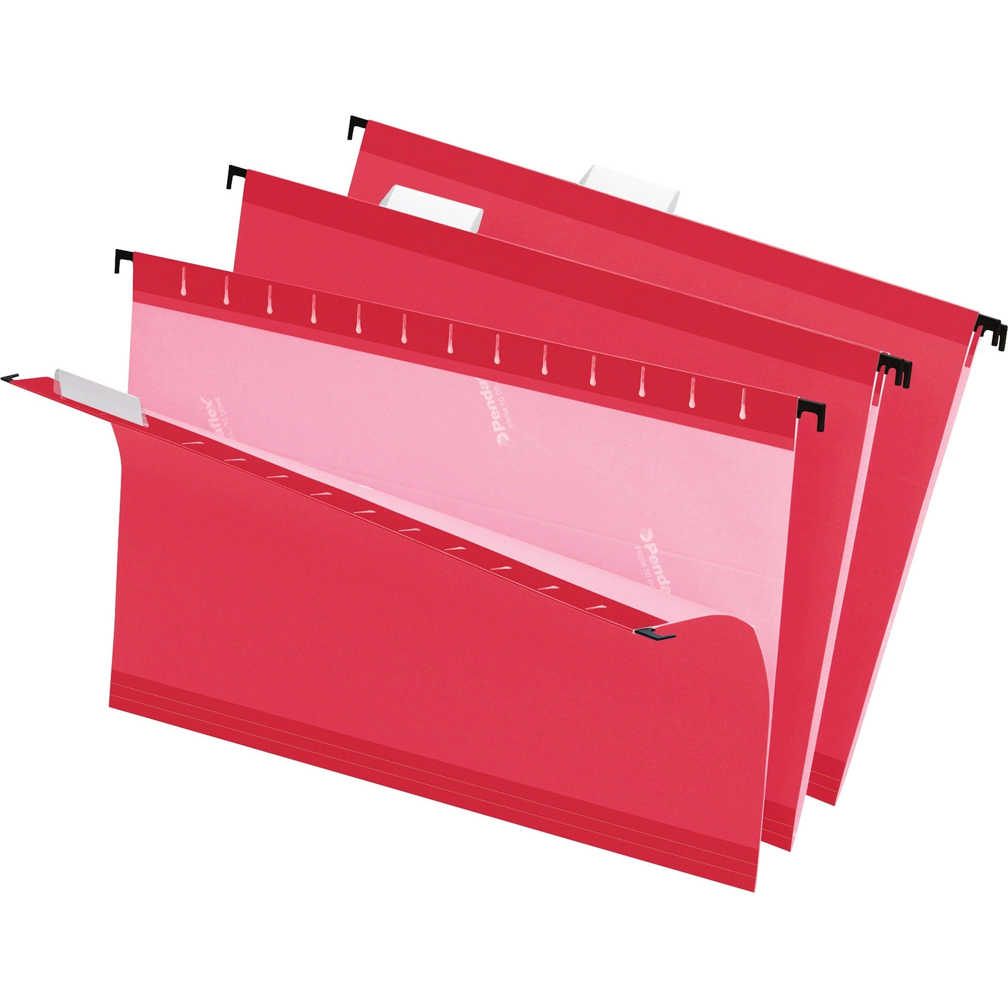 Pendaflex 1/5 Tab Cut Legal Recycled Hanging Folder - 8 1/2" x 14" - Red - Reinforced - 10% Recycled - 25 / Box