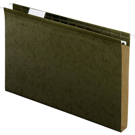 Pendaflex Legal Recycled Hanging Folder - 1" Folder Capacity - 8 1/2" x 14" - 1" Expansion - Pressboard - Standard Green - Reinforced, Reinforced Gusset, Acid-free - 10% Recycled - 25 / Box