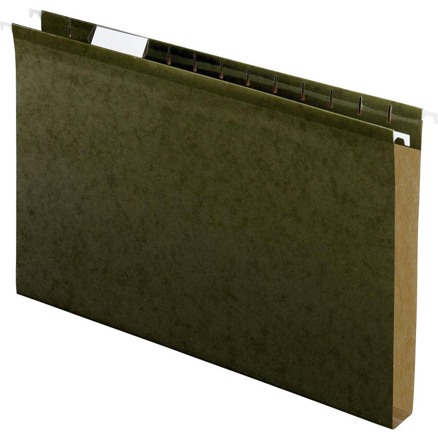 Pendaflex Legal Recycled Hanging Folder - 1" Folder Capacity - 8 1/2" x 14" - 1" Expansion - Pressboard - Standard Green - Reinforced, Reinforced Gusset, Acid-free - 10% Recycled - 25 / Box