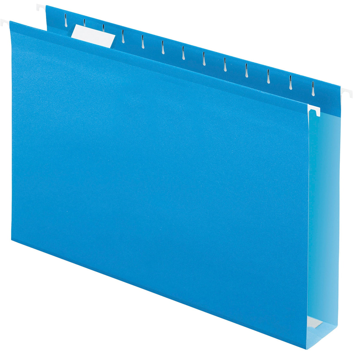 Pendaflex 1/5 Tab Cut Legal Recycled Hanging Folder - 8 1/2" x 14" - 2" Expansion - Pressboard, Poly - Blue - Water Resistant, Wear Resistant, Tear Proof, Infopocket - 10% Recycled - 25 / Box