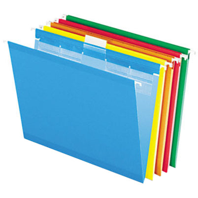 Pendaflex Ready-Tab 1/5 Tab Cut Letter Recycled Hanging Folder - 8 1/2" x 11" - Assorted - Reinforced - 10% Recycled - 25 / Box