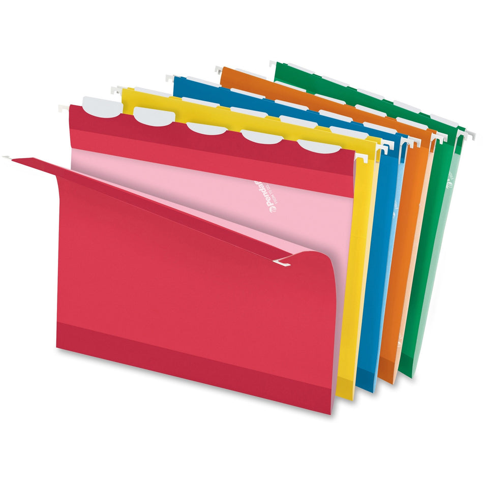 Pendaflex Ready-Tab 1/5 Tab Cut Letter Recycled Hanging Folder - 8 1/2" x 11" - Assorted - Reinforced - 10% Recycled - 25 / Box