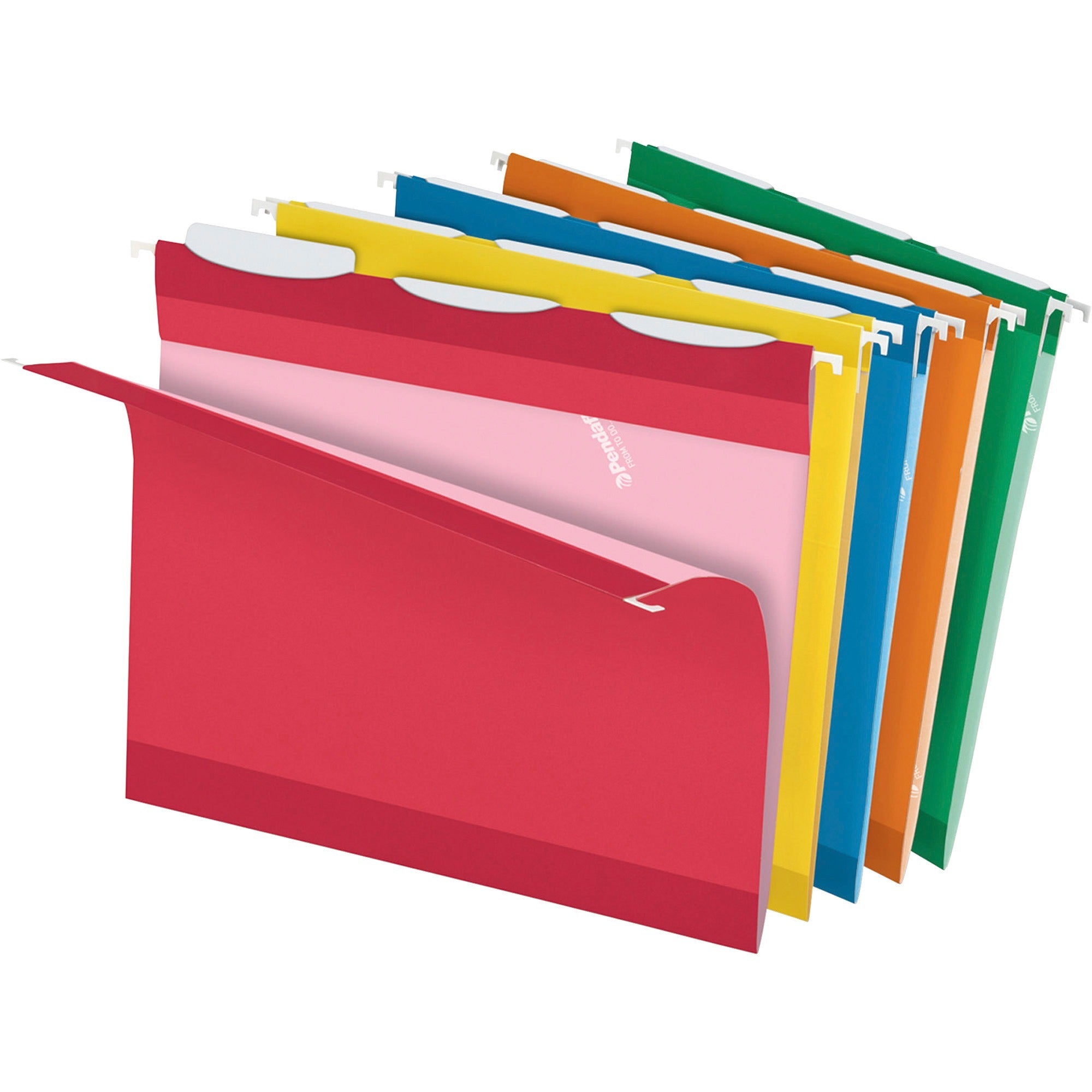 Pendaflex Ready-Tab 1/3 Tab Cut Letter Recycled Hanging Folder - 8 1/2" x 11" - Assorted - Reinforced - 10% Recycled - 25 / Box
