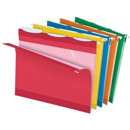 Pendaflex Ready-Tab 1/3 Tab Cut Letter Recycled Hanging Folder - 8 1/2" x 11" - Assorted - Reinforced - 10% Recycled - 25 / Box