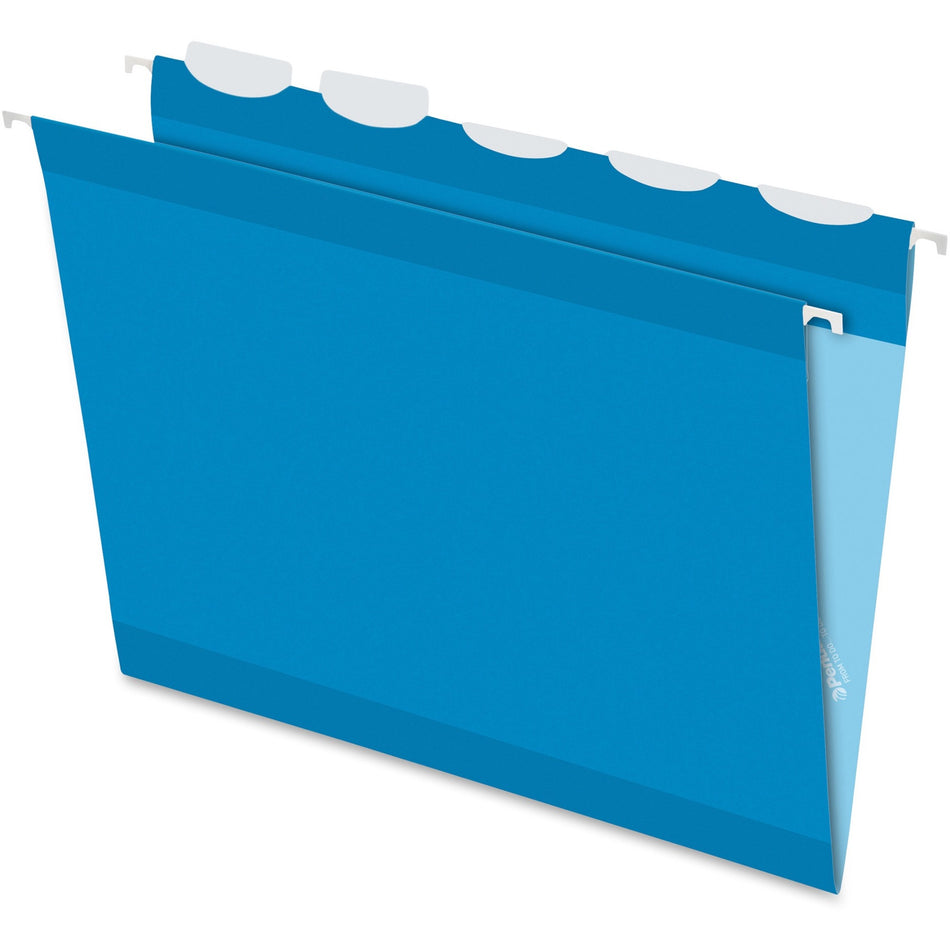 Pendaflex Ready-Tab 1/5 Tab Cut Letter Recycled Hanging Folder - 8 1/2" x 11" - Blue - Reinforced - 10% Recycled - 25 / Box