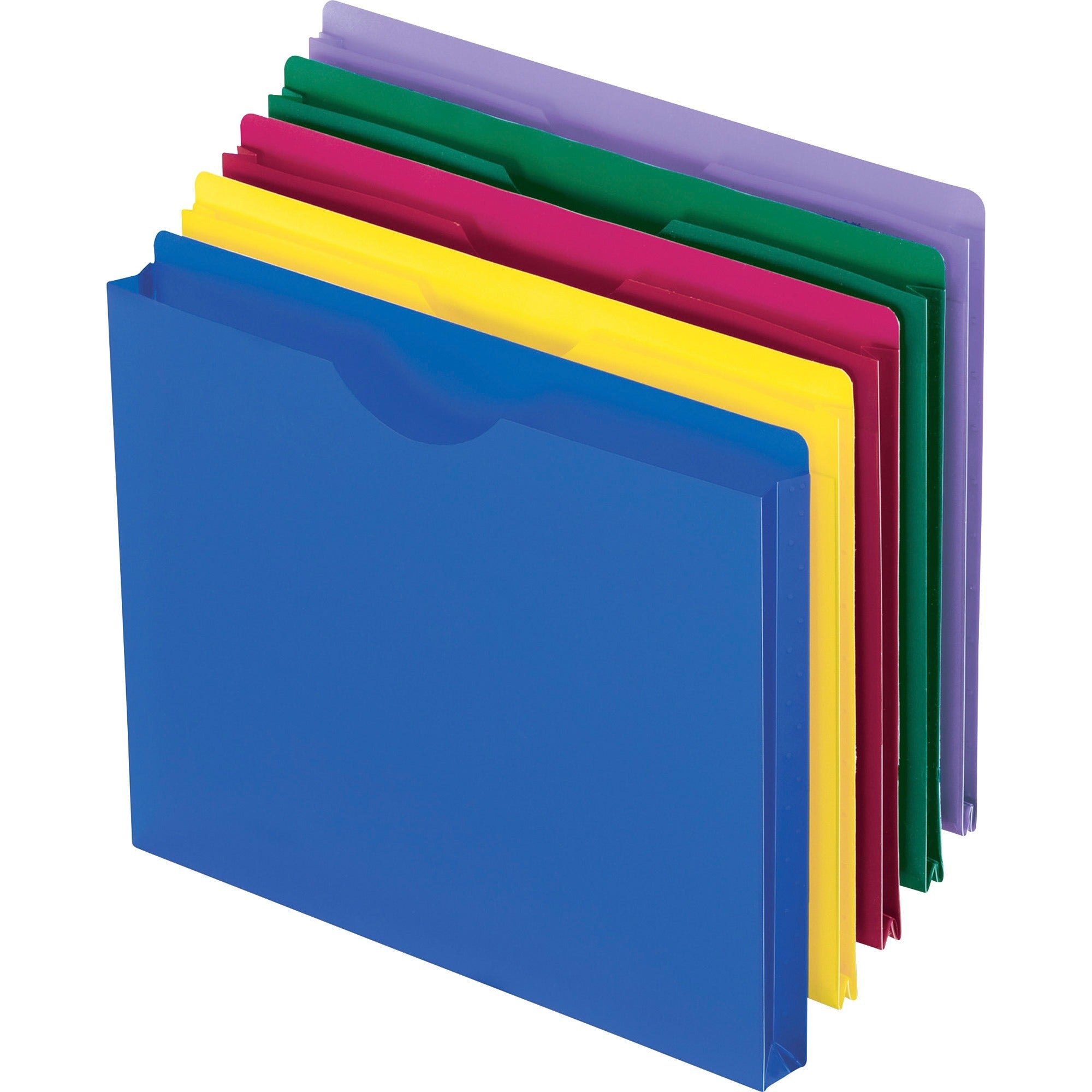 Pendaflex Letter File Jacket - 8 1/2" x 11" - 1" Expansion - Poly - Assorted - Tear Resistant, Water Resistant, Translucent - 10 / Pack