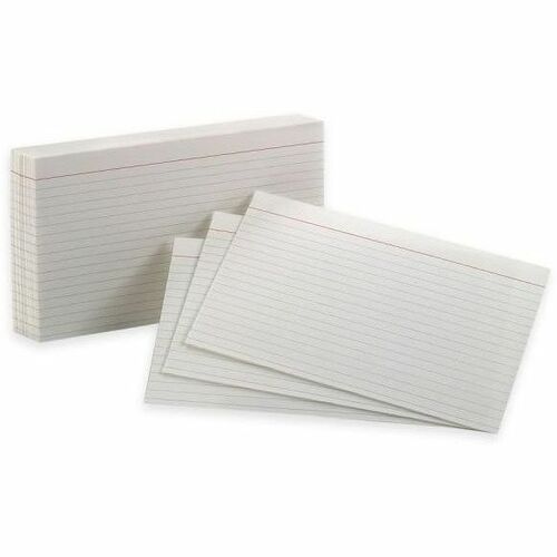 Oxford Top Quality Ruled Index Cards - 5" x 8" - 85 lb Basis Weight - Sustainable Forestry Initiative (SFI) - White - 100 / Pack