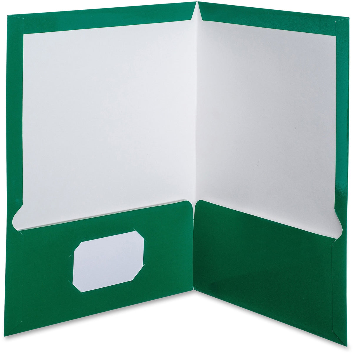 Oxford Letter Pocket Folder - 8 1/2" x 11" - 100 Sheets Capacity - 2 Pocket(s) - Green - Laminated, High Gloss, Soil Resistant, Moisture Resistant, Die-cut - 25 / Box