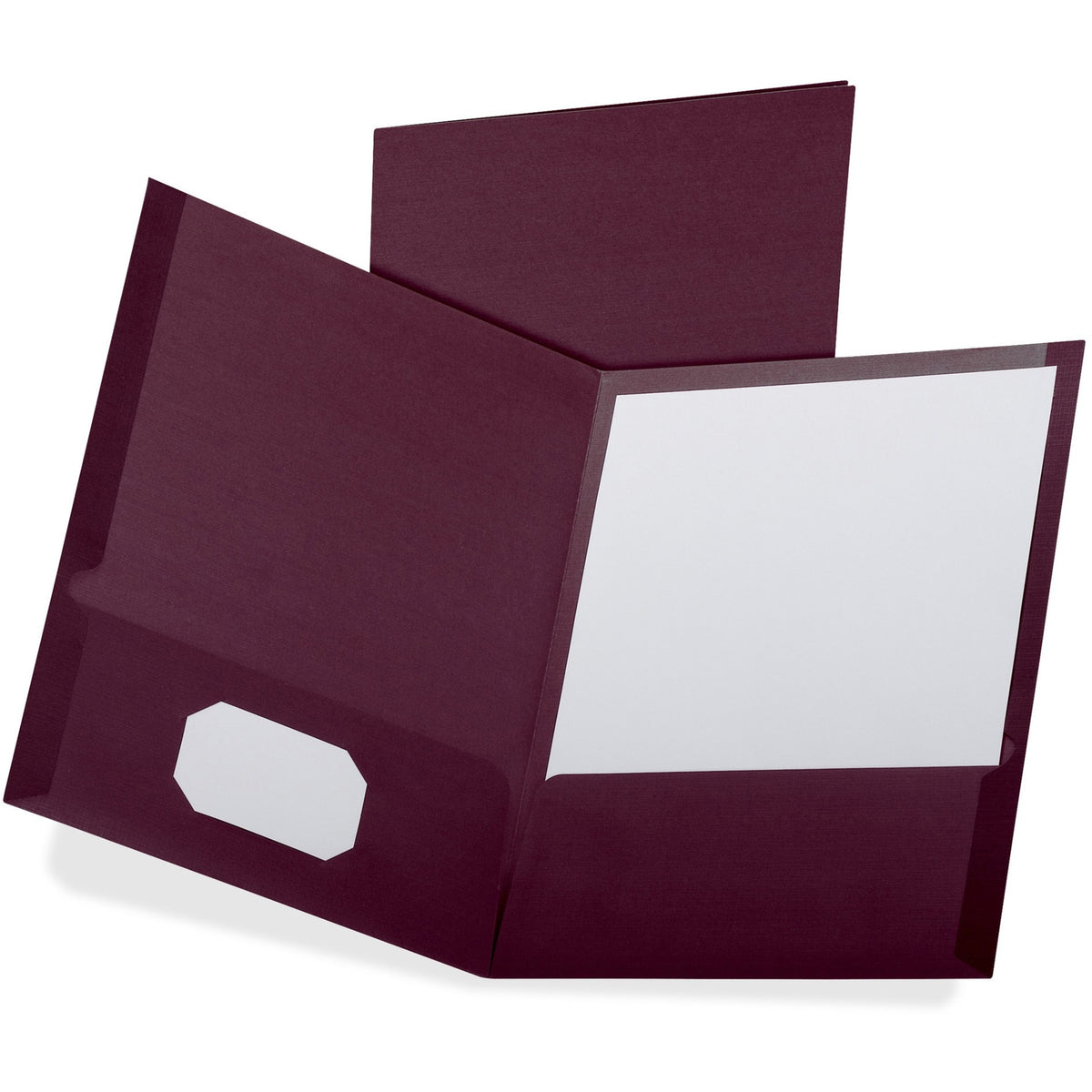 Oxford Letter Recycled Pocket Folder - 8 1/2" x 11" - 100 Sheets Capacity - 2 Pocket(s) - Burgundy - 35% Recycled - 25 / Box