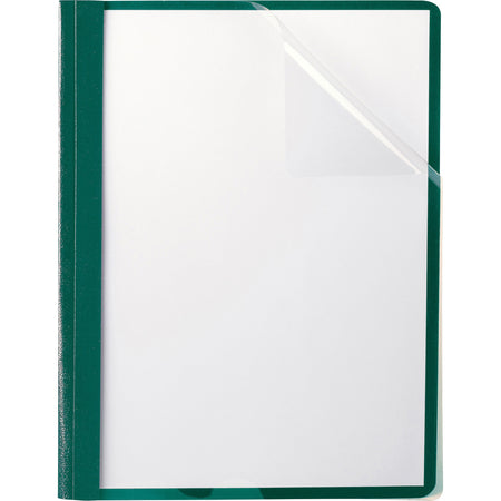 Oxford Letter Recycled Report Cover - 8 1/2" x 11" - 100 Sheets Capacity - 3 x Tang Fastener(s) - 1/2" for Folder - Leatherette - Hunter Green - 10% Recycled - 25 / Box