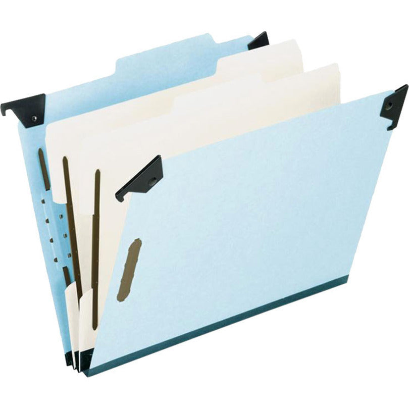 Pendaflex Letter Recycled Classification Folder - 8 1/2" x 11" - 2" Expansion - 2 3/4" for Folder - 2 Divider(s) - 25 pt. - Pressboard, Tyvek - Blue - Tab Divider, Reinforced Gusset, Acid-free, Durable - 65% Recycled - 1 Each