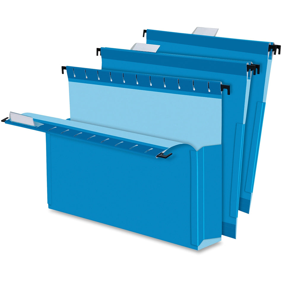 Pendaflex SureHook Legal Recycled Hanging Folder - 8 1/2" x 14" - 3" Expansion - Blue - Slip Resistant, Flexible, Durable - 10% Recycled - 25 / Box