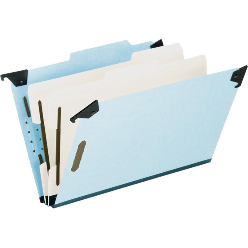 Pendaflex Legal Recycled Classification Folder - 8 1/2" x 14" - 2" Expansion - 2 3/4" for Folder - 2 Divider(s) - 25 pt. - Pressboard, Tyvek - Blue - Tab Divider, Reinforced Gusset, Acid-free, Durable - 65% Recycled - 1 Each