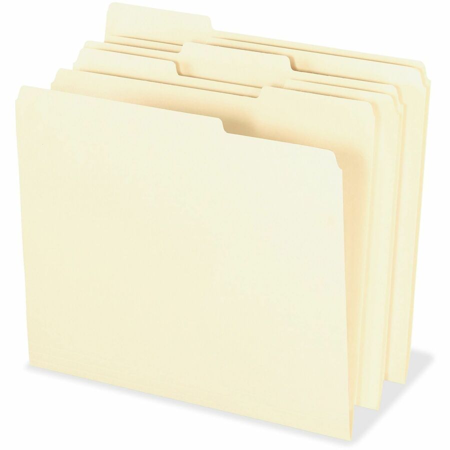 Pendaflex 1/3 Tab Cut Letter Recycled Top Tab File Folder - 8 1/2" x 11" - Top Tab Location - Assorted Tab Position - 11 pt. - Manila - Acid-free - 10% Recycled - 100 / Box