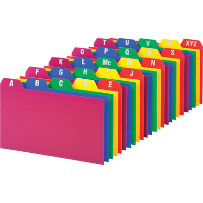 Oxford A-Z Poly Filing Index Cards - 5 Tab Set - Assorted Divider - 25/Set - & Accessories