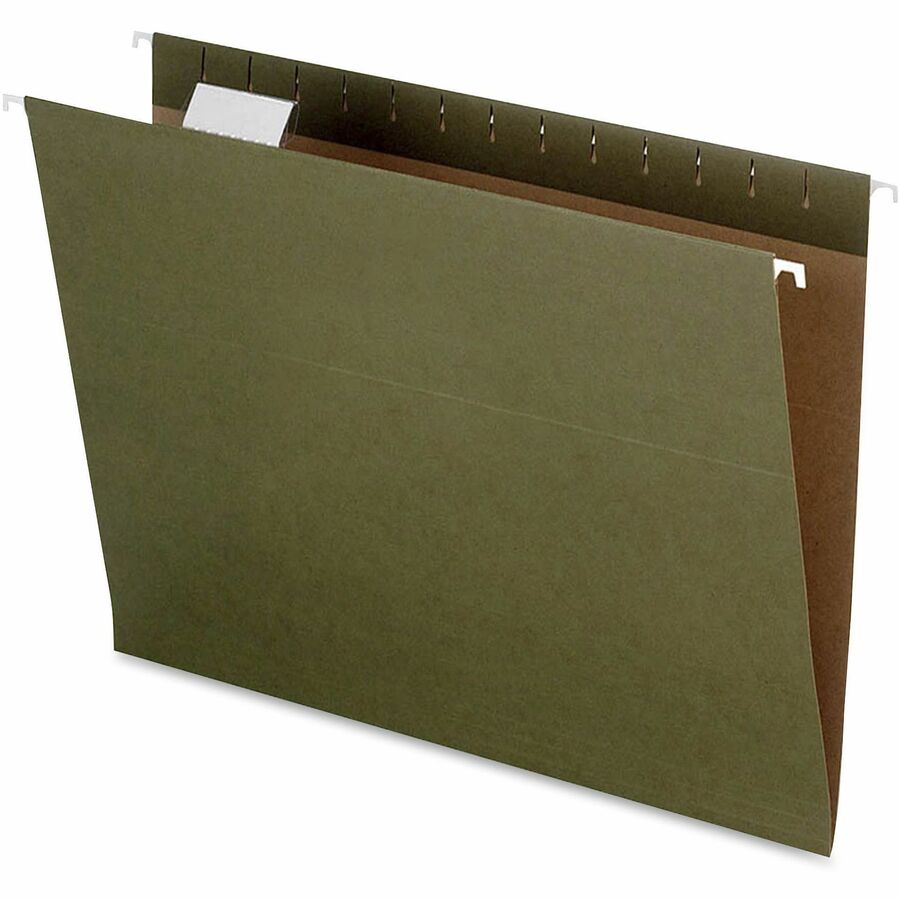 Pendaflex 1/5 Tab Cut Letter Recycled Hanging Folder - 8 1/2" x 11" - Green - 100% Recycled - 25 / Box