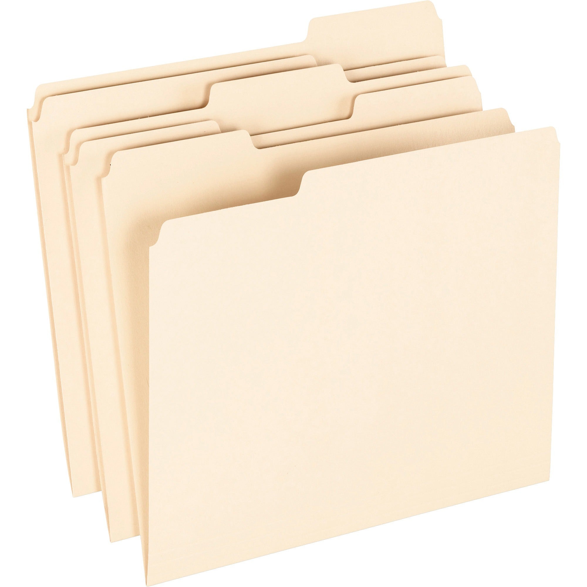 Pendaflex 1/3 Tab Cut Letter Recycled Top Tab File Folder - 8 1/2" x 11" - Top Tab Location - Assorted Tab Position - 11 pt. - Manila - 100% Recycled - 100 / Box