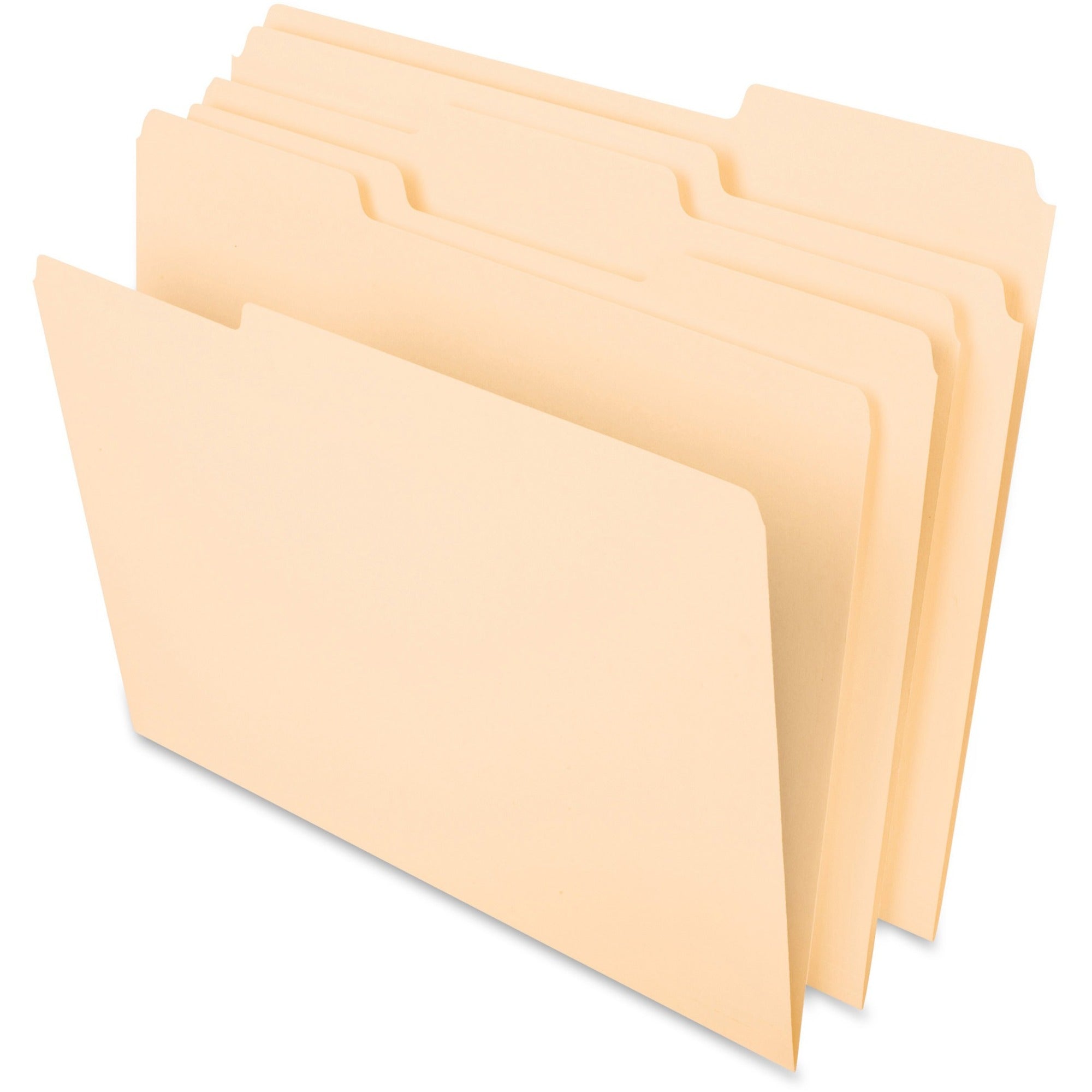 Pendaflex 1/3 Tab Cut Letter Recycled Top Tab File Folder - 8 1/2" x 11" - 3/4" Expansion - Top Tab Location - Assorted Tab Position - 11 pt. - 1 Plys - Manila - Tab - 10% Recycled - 100 / Box
