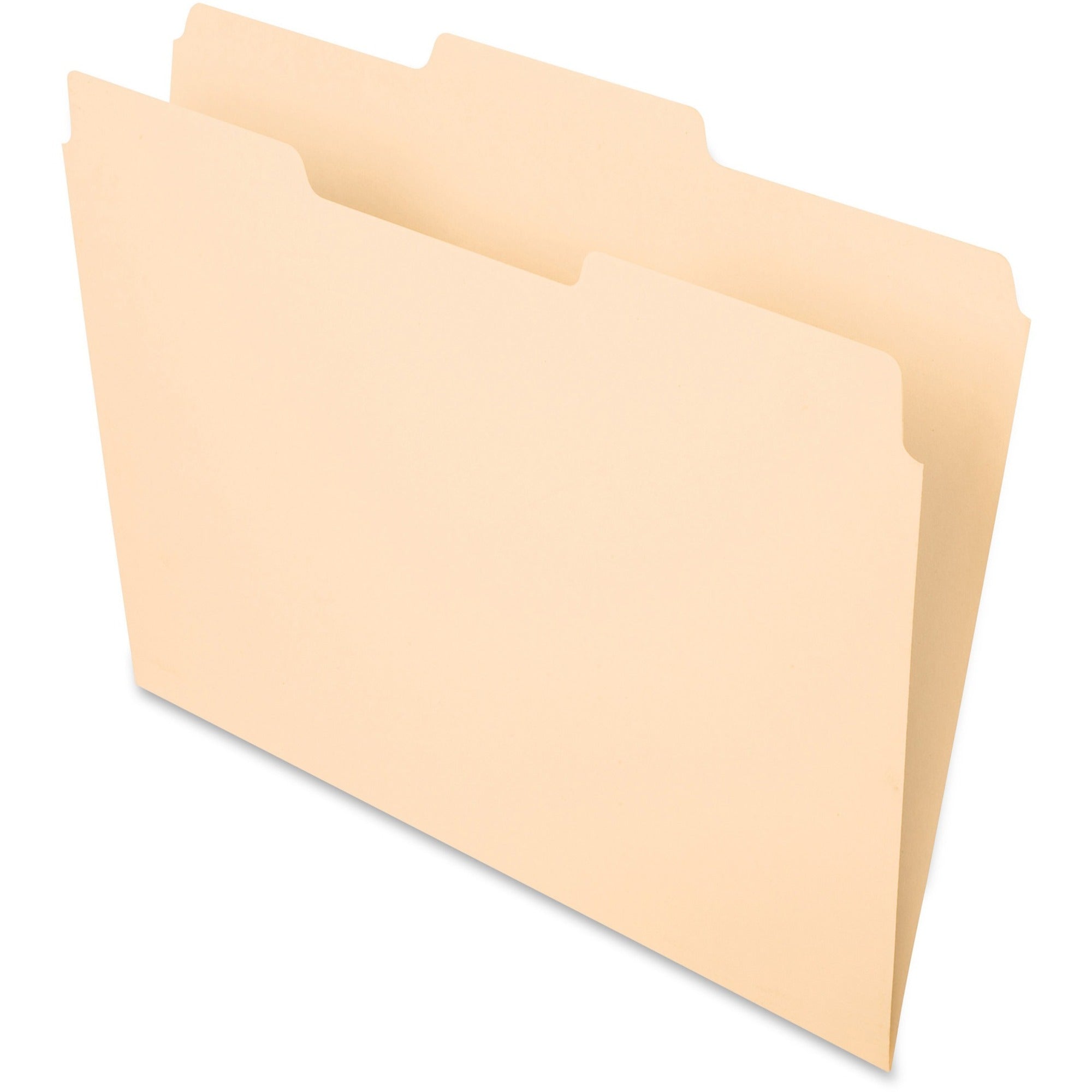 Pendaflex Essentials 1/3 Tab Cut Letter Recycled Top Tab File Folder - 8 1/2" x 11" - 3/4" Expansion - Top Tab Location - Center Tab Position - 11 pt. - 1 Plys - Manila - Manila - Corner - 10% Recycled - 100 / Box