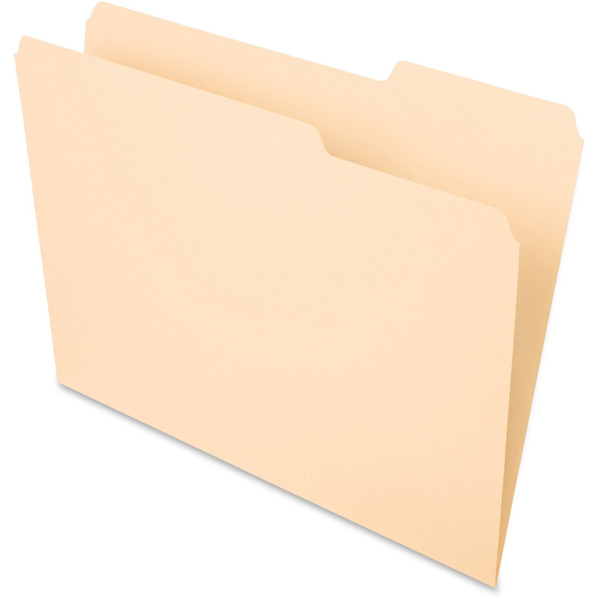Pendaflex Essentials 1/3 Tab Cut Letter Recycled Top Tab File Folder - 8 1/2" x 11" - 3/4" Expansion - Top Tab Location - Right Tab Position - 11 pt. - 1 Plys - Manila - Manila - Corner - 10% Recycled - 100 / Box