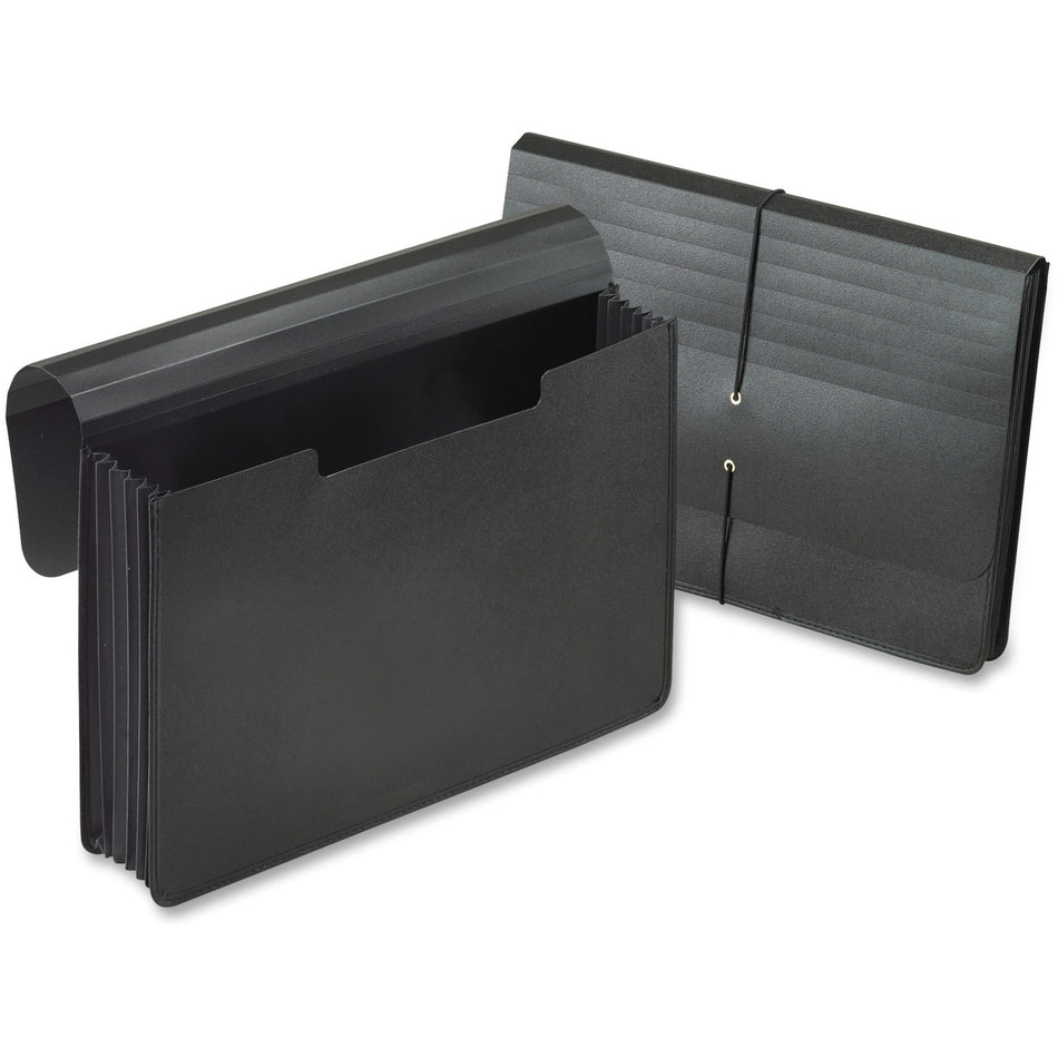 Pendaflex Legal Expanding File - 5 1/4" Folder Capacity - 8 1/2" x 14" - 5 1/4" Expansion - Plastic - Black - Moisture Resistant - 1 Each