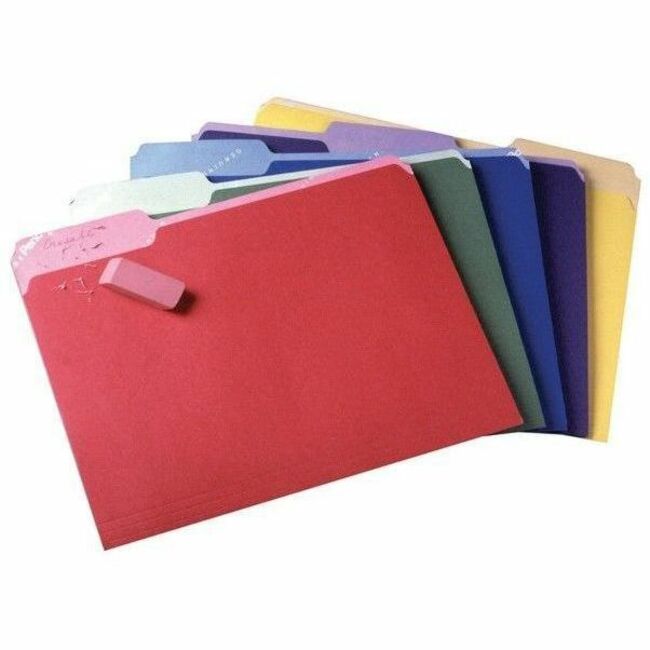 Pendaflex 1/3 Tab Cut Letter Recycled Top Tab File Folder - 8 1/2" x 11" - Top Tab Location - Assorted Tab Position - 11 pt. - Assorted - 10% Recycled - 30 / Pack