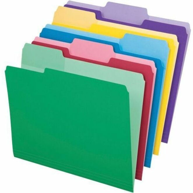Pendaflex 1/3 Tab Cut Letter Recycled Top Tab File Folder - 8 1/2" x 11" - Top Tab Location - Assorted Tab Position - 11 pt. - Assorted - 10% Recycled - 30 / Pack