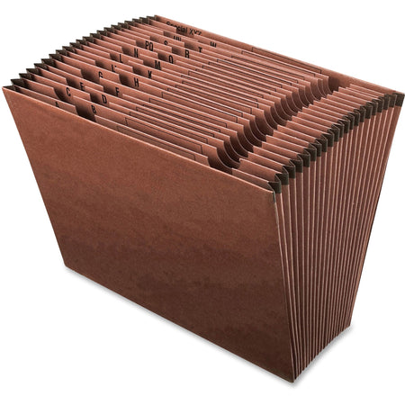 Pendaflex Letter Recycled Expanding File - 8 1/2" x 11" - 21 Pocket(s) - Red Fiber - Red Fiber - Reinforced Gusset, Burst Resistance, Tear Resistant, Preprinted - 100% Recycled - 1 Each