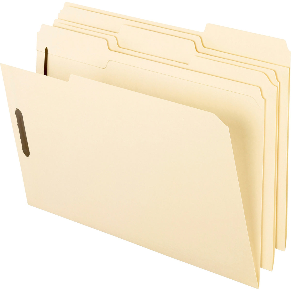 Pendaflex 1/3 Tab Cut Letter Recycled Top Tab File Folder - 8 1/2" x 11" - 2 Fastener(s) - 2" for Folder - Top Tab Location - Assorted Tab Position - 11 pt. - Manila - Manila - Reinforced Tab, Heavyweight Cover, Embossed, Durable - 10% Recycled - 50 / Box