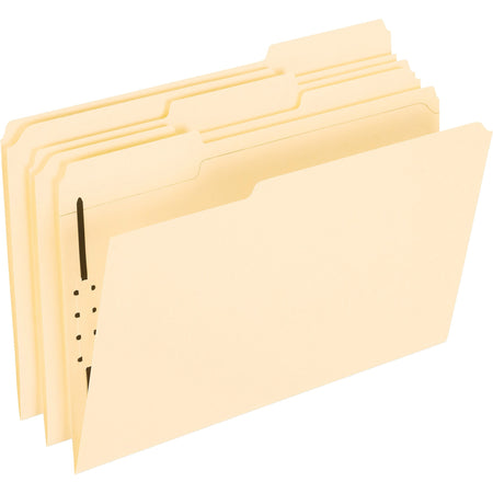 Pendaflex 1/3 Tab Cut Legal Recycled Top Tab File Folder - 8 1/2" x 14" - 1 Fastener(s) - 2" for Folder - Top Tab Location - Assorted Tab Position - 11 pt. - Manila - Manila - Reinforced Tab, Heavyweight Cover, Embossed, Durable - 10% Recycled - 50 / Box