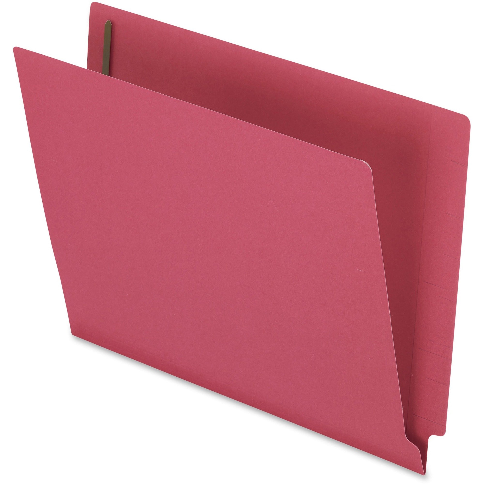 Pendaflex Letter Recycled End Tab File Folder - 8 1/2" x 11" - 3/4" Expansion - 2 Fastener(s) - 2" for Folder - 11 pt. - 2 Plys - Red - Heavyweight Cover - 10% Recycled - 50 / Box