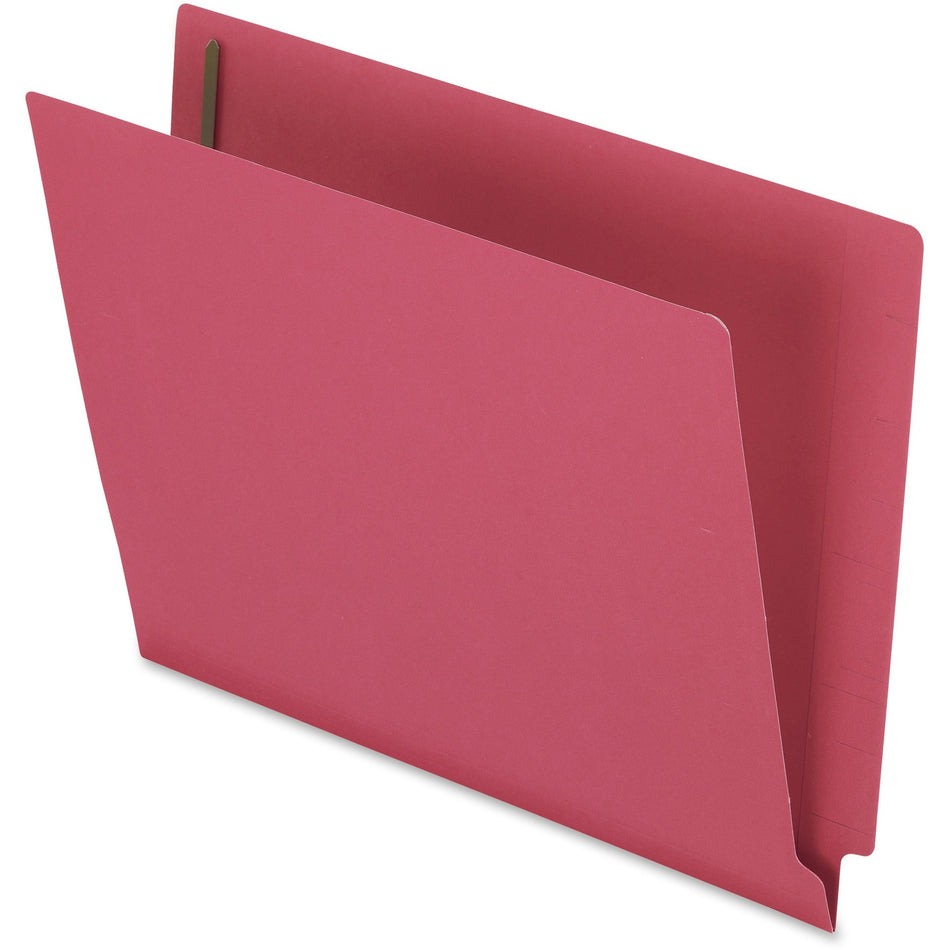 Pendaflex Letter Recycled End Tab File Folder - 8 1/2" x 11" - 3/4" Expansion - 2 Fastener(s) - 2" for Folder - 11 pt. - 2 Plys - Red - Heavyweight Cover - 10% Recycled - 50 / Box