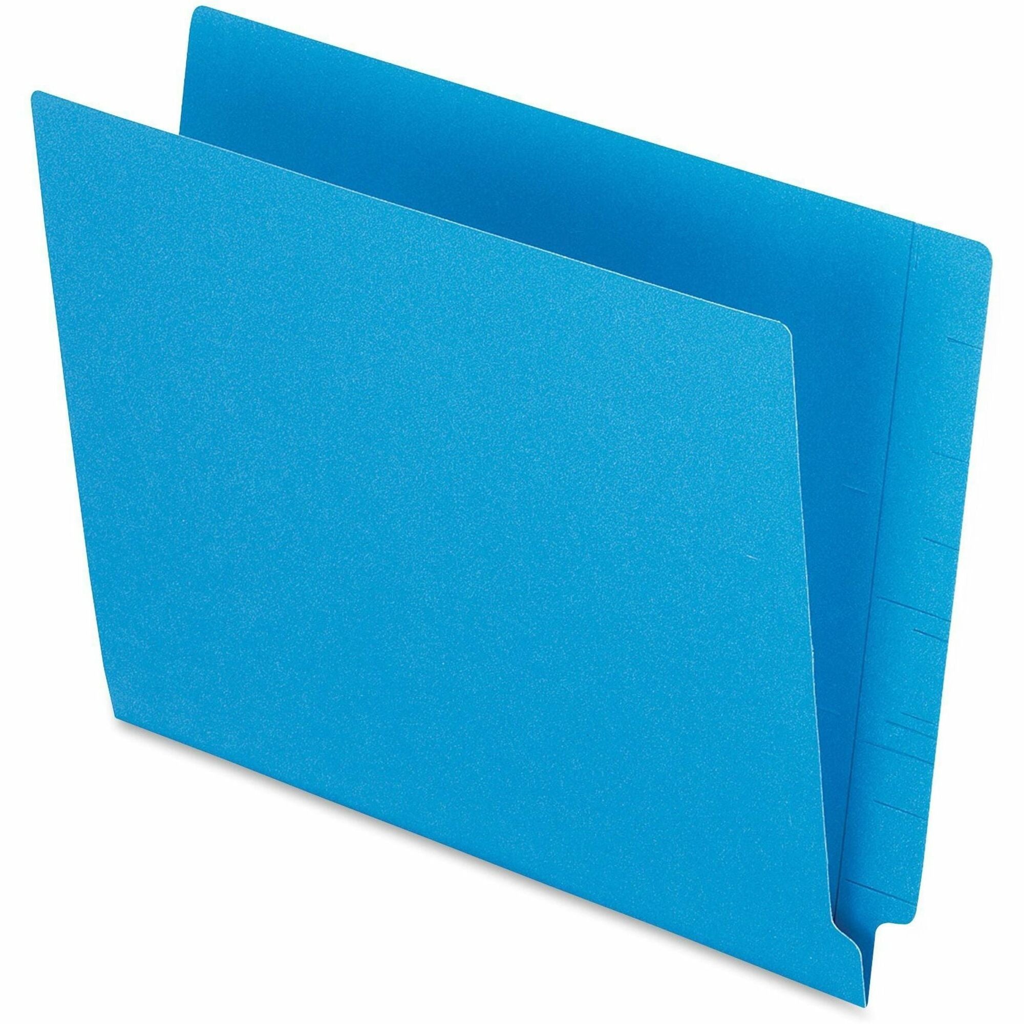 Pendaflex Letter Recycled End Tab File Folder - 8 1/2" x 11" - 3/4" Expansion - 11 pt. - 2 Plys - Blue - Heavyweight Cover, Reinforced Tab - 10% Recycled - 100 / Box