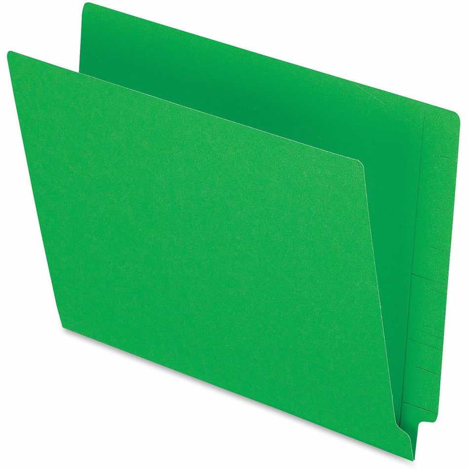 Pendaflex Letter Recycled End Tab File Folder - 8 1/2" x 11" - 3/4" Expansion - 11 pt. - 2 Plys - Green - Heavyweight Cover, Reinforced Tab - 10% Recycled - 100 / Box