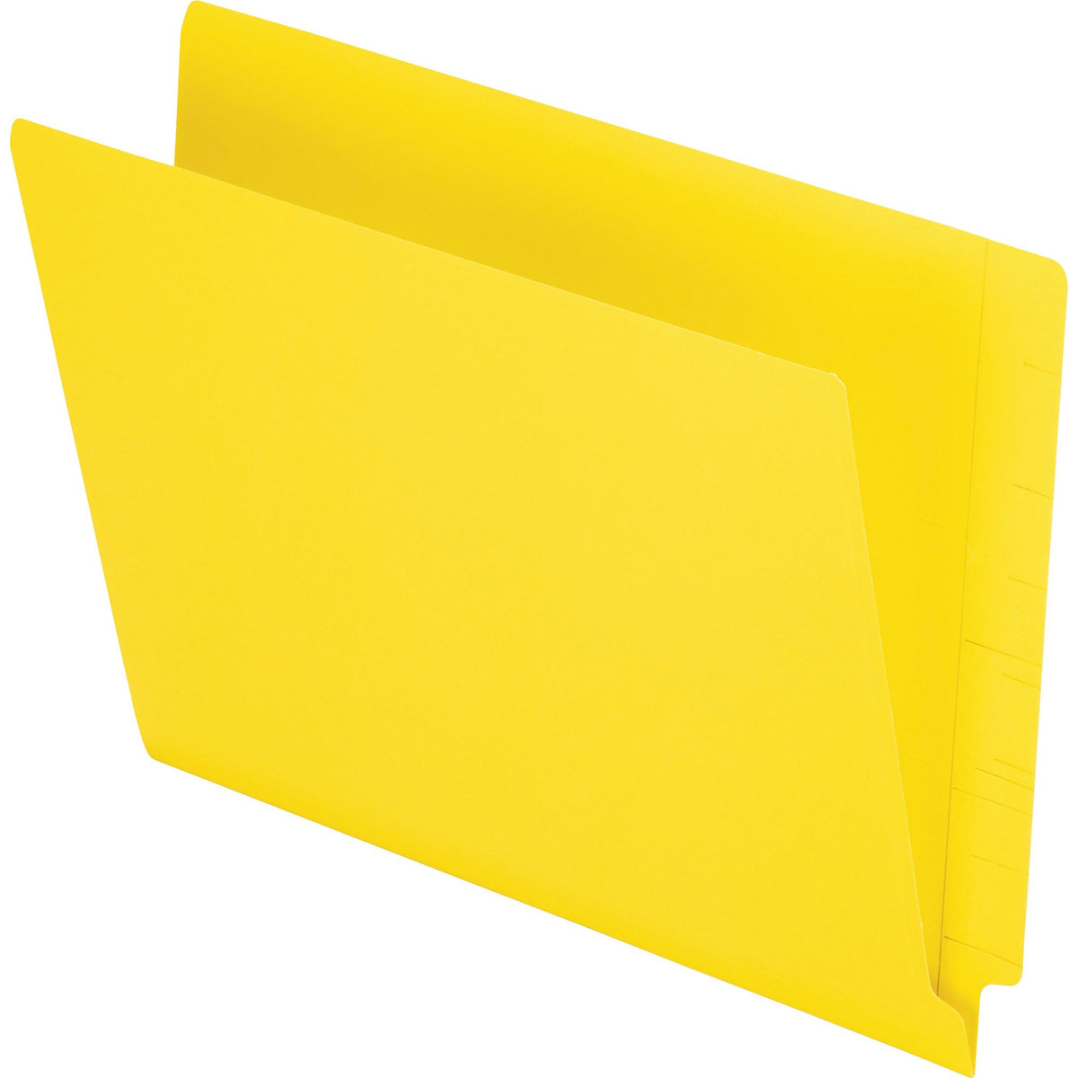 Pendaflex Letter Recycled End Tab File Folder - 8 1/2" x 11" - 3/4" Expansion - 11 pt. - 2 Plys - Yellow - Heavyweight Cover, Reinforced Tab - 10% Recycled - 100 / Box