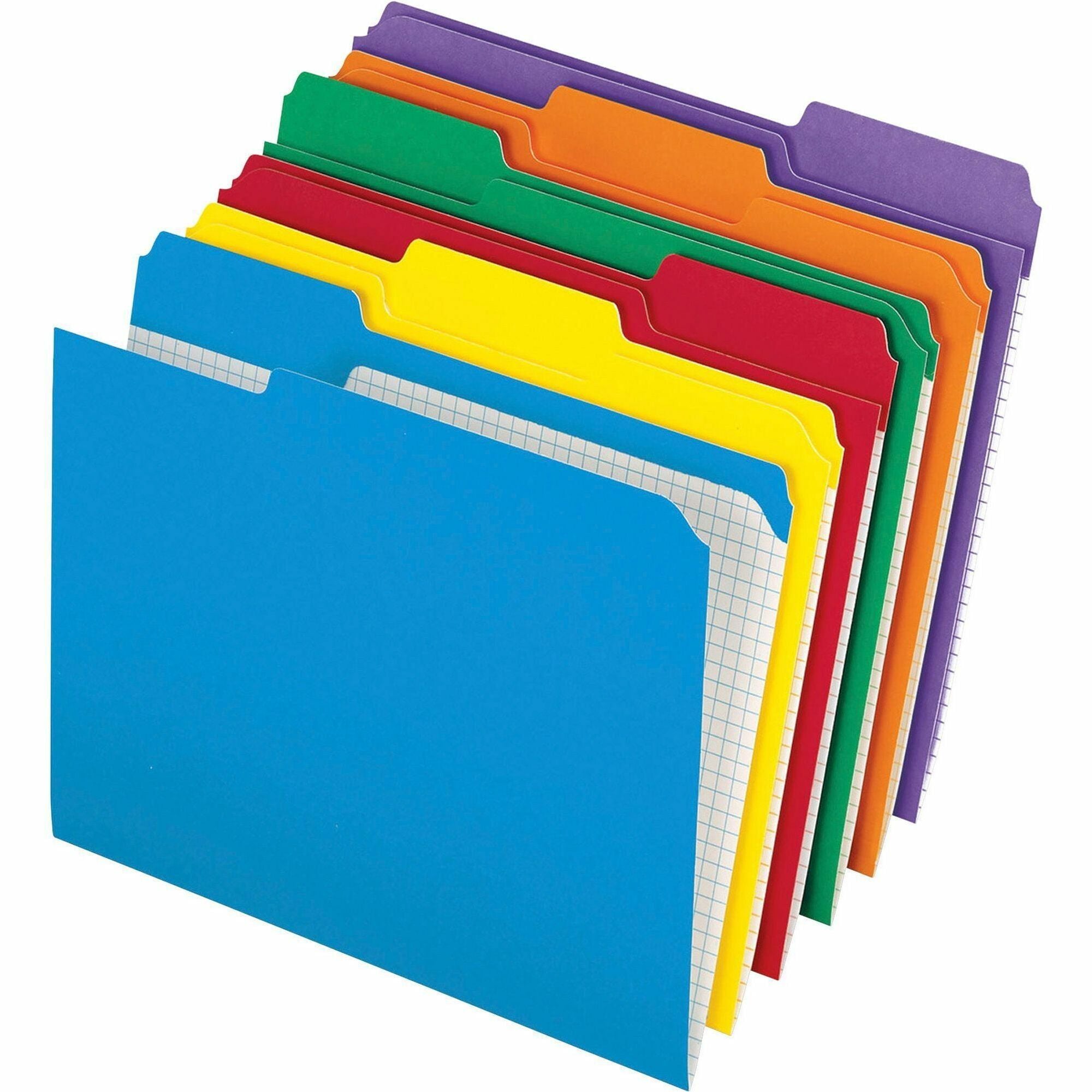 Pendaflex 1/3 Tab Cut Letter Recycled Top Tab File Folder - 8 1/2" x 11" - Top Tab Location - Assorted Tab Position - 11 pt. - Assorted - Reinforced, Preprinted - 10% Recycled - 100 / Box