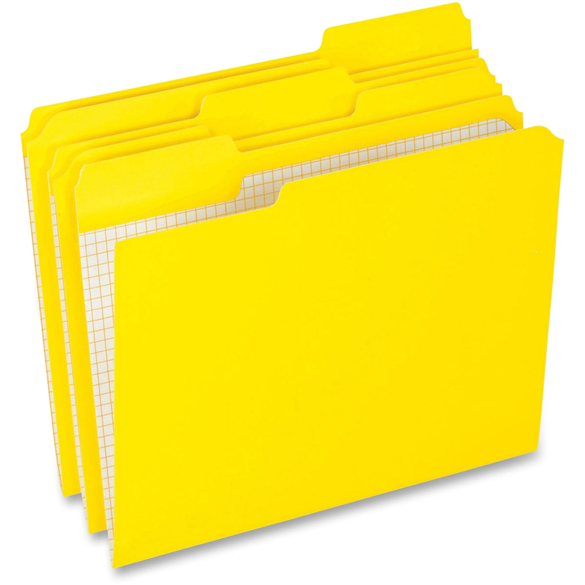 Pendaflex 1/3 Tab Cut Letter Recycled Top Tab File Folder - 8 1/2" x 11" - 11 pt. - Yellow - Reinforced Tab - 10% Recycled - 100 / Box