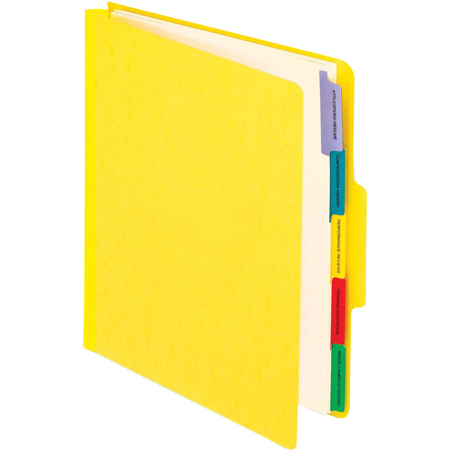 Pendaflex 1/3 Tab Cut Letter Recycled Organizer Folder - 8 1/2" x 11" - 2" Expansion - Center Tab Position - 5 Divider(s) - 20 pt. - Yellow - Preprinted - 65% Recycled - 1 Each