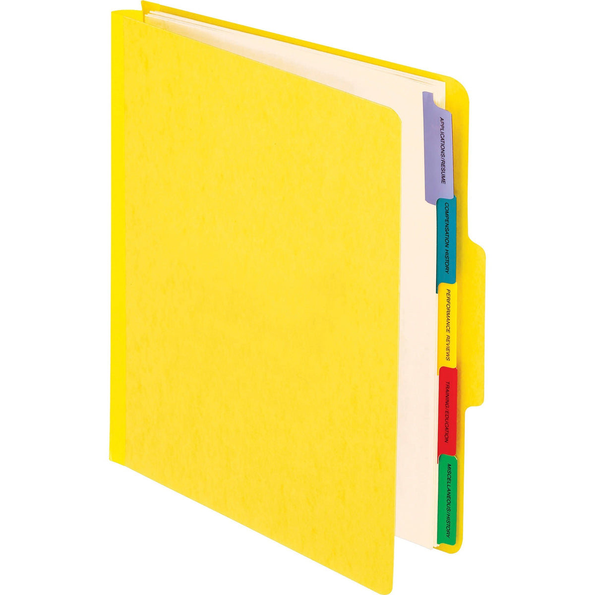 Pendaflex 1/3 Tab Cut Letter Recycled Organizer Folder - 8 1/2" x 11" - 2" Expansion - Center Tab Position - 5 Divider(s) - 20 pt. - Yellow - Preprinted - 65% Recycled - 1 Each