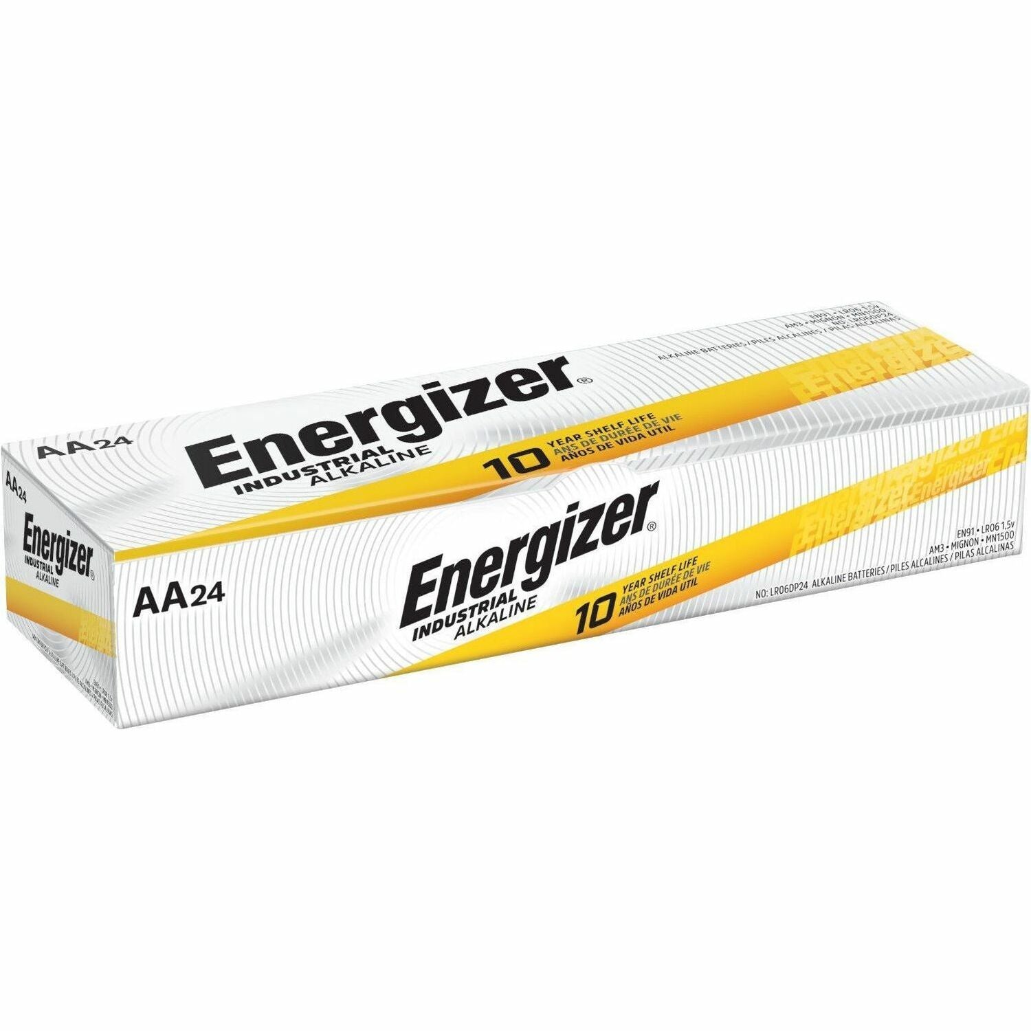 Energizer Industrial Alkaline AA Batteries, 24 pack - For Multipurpose - AA - 1.5 V DC - 2779 mAh - Alkaline - 24 / Box