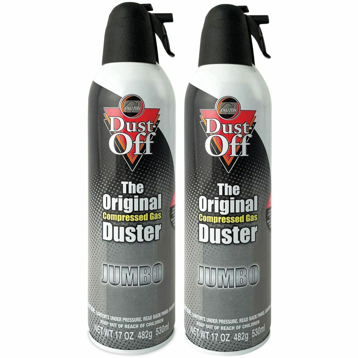 Falcon Dust-Off Jumbo Disposable Dusters - Ozone-safe, Moisture-free - Gray - 2 / Pack