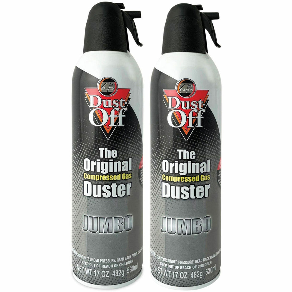 Falcon Dust-Off Jumbo Disposable Dusters - Ozone-safe, Moisture-free - Gray - 2 / Pack