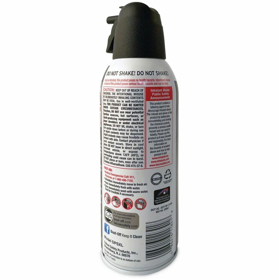 Dust-Off Compressed Gas Duster - For Multipurpose - Ozone-safe, Moisture-free, Disposable - 1 Each