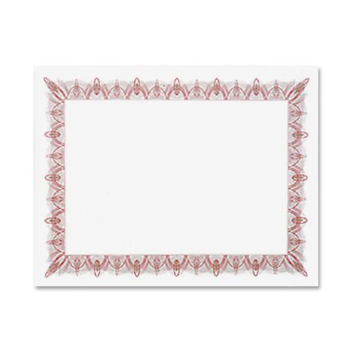 Geographics Gold Seal Parchment Certificates - 24 lb Basis Weight - 8.5" Width x 11" Length - Inkjet, Laser Compatible - Red with Red Border - Parchment Paper - 25 / Pack